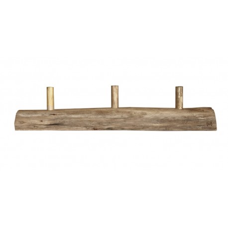 muubs portemanteau mural bois rustique 3 pateres 9110000106