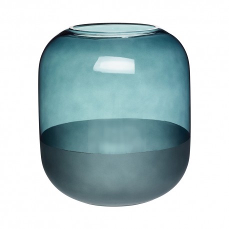 vase design bleu canard verre depoli hubsch 660806