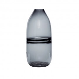 hubsch grand vase design verre gris fume 950501