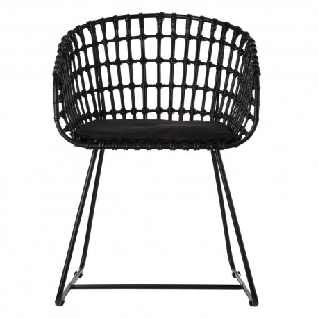 pols potten tokyo fauteuil design rotin noir metal 550-020-087