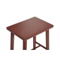 hubsch tabouret design bois rouge 880720