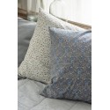 ib laursen housse de coussin fleurie coton bleu 50 x 50 cm