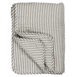 Couverture plaid coton rayé IB Laursen gris