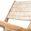 hk living chaise fauteuil bas lounge bois teck abaca MZM4794