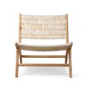 Chaise fauteuil bas lounge bois teck abaca HK Living