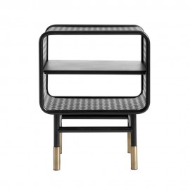 Nachttisch aus perforiertem Metall im Industriedesign von Muubs