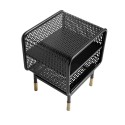 muubs table de chevet metal perfore noir laiton design industriel