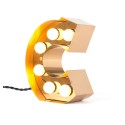 seletti caractere lampe applique lettre c lumineuse led metal dore