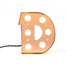 Leuchtende Buchstabenlampe D LED-Wandleuchte Metall Messing Seletti Caractère