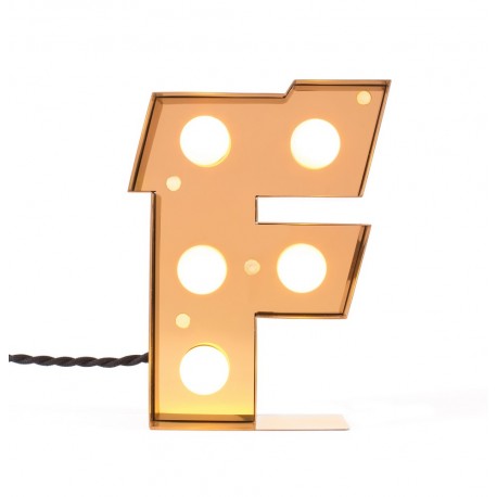 seletti caractere lampe de table lettre f lumineuse applique led