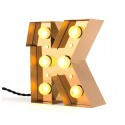 lampe lumineuse lettre k applique led metal laiton seletti caractere