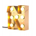 lampe applique lettre lumineuse n led metal laiton seletti caractere