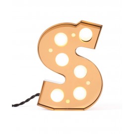 Ambiente-Buchstabenlampe S Wandleuchte LED Gold Metall Seletti Caractère