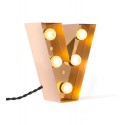 lampe lettre lumineuse v applique metal or led seletti caractere