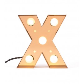 Lampe alphabet lettre X applique métal laiton led Seletti Caractère