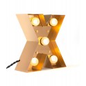 lampe alphabet lettre x applique metal laiton led seletti caractere