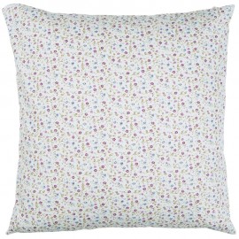 Housse de coussin coton imprimé fleuri IB Laursen bleu