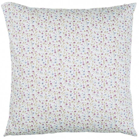 housse de coussin coton bleu ciel imprime fleuri ib laursen 1913-26