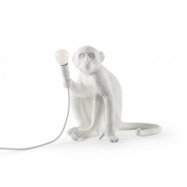 seletti monkey lampe de table singe assis blanc 14882