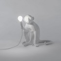 seletti monkey lampe de table singe assis blanc 14882