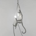 Lampe suspension singe Seletti Monkey Lamp blanc