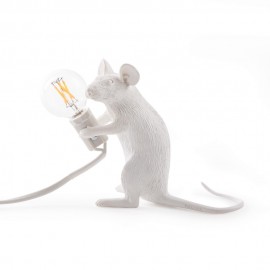 Lampe à poser souris assise Seletti Mouse Lamp blanc