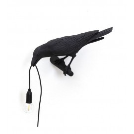 seletti bird lamp applique oiseau corbeau noir 14737