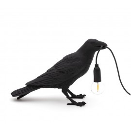 Raven Tischlampe Seletti Bird Lamp Waiting schwarz