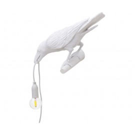 seletti bird lamp looking applique murale oiseau corbeau blanc 14734