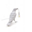 Lampe à poser oiseau corbeau Seletti Bird Lamp Waiting blanc