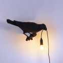 Applique murale corbeau droite Seletti Bird Lamp Looking noir