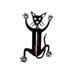 Pluto Cat Thermometer black