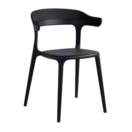 Chaise design noire polycarbonate Muubs Luna Stripe noir