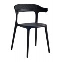 Chaise design noire polycarbonate Muubs Luna Stripe noir