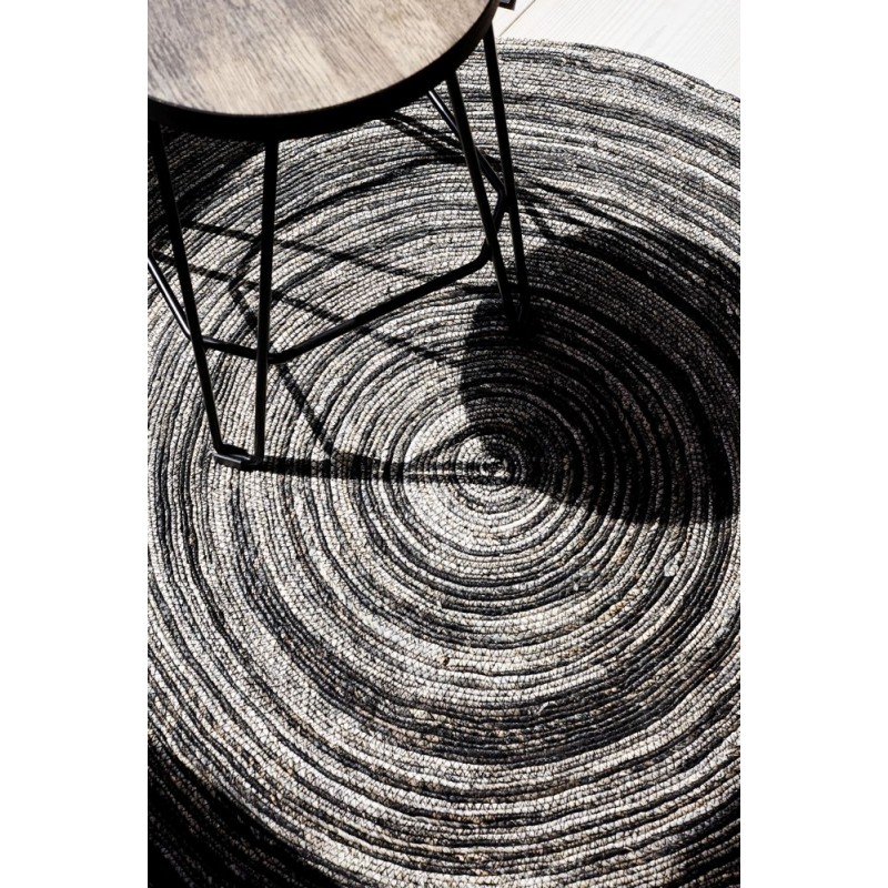 Tapis rond - Sandrigo (noir/or) 