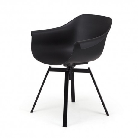 chaise design arrondie accoudoirs plastique noir muubs swiwel