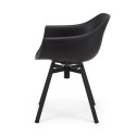 chaise design arrondie accoudoirs plastique noir muubs swiwel