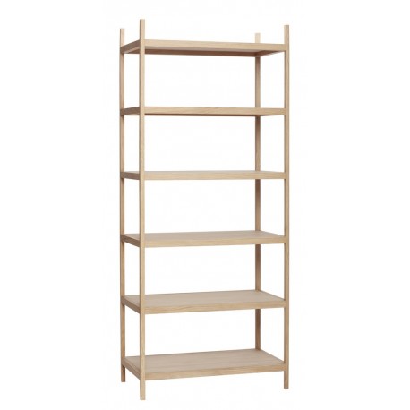 Grande étagère à poser scandinave bois 6 tablettes Hübsch