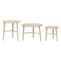 hubsch set de 3 tables basses rondes scandinaves bois clair 880522