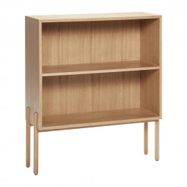 hubsch bibliotheque basse a poser scandinave bois chene clair 880714