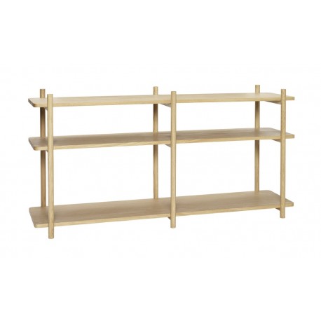 Étagère basse scandinave à poser bois 3 tablettes Hübsch