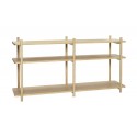 hubsch etagere basse a poser scandinave bois clair 3 tablettes 880810