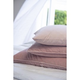 ib laursen housse de coussin rectangulaire velours rose pastel