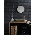 Miroir mural rond acier Muubs noir