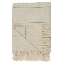 ib laursen plaid coton blanc creme franges