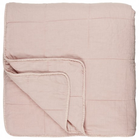ib laursen couvre lit matelasse coton rose pastel 240 x 240 cm