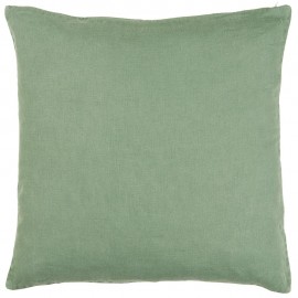 ib laursen housse de coussin carree lin vert kaki 50 x 50 cm