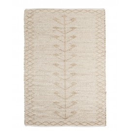 Tapis seagrass jonc de mer motifs brodés Madam Stoltz écru