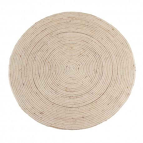 Tapis rond jute rayé Madam Stoltz beige