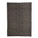 madam stoltz grand tapis rectangulaire jonc de mer brode noir 180 x 270